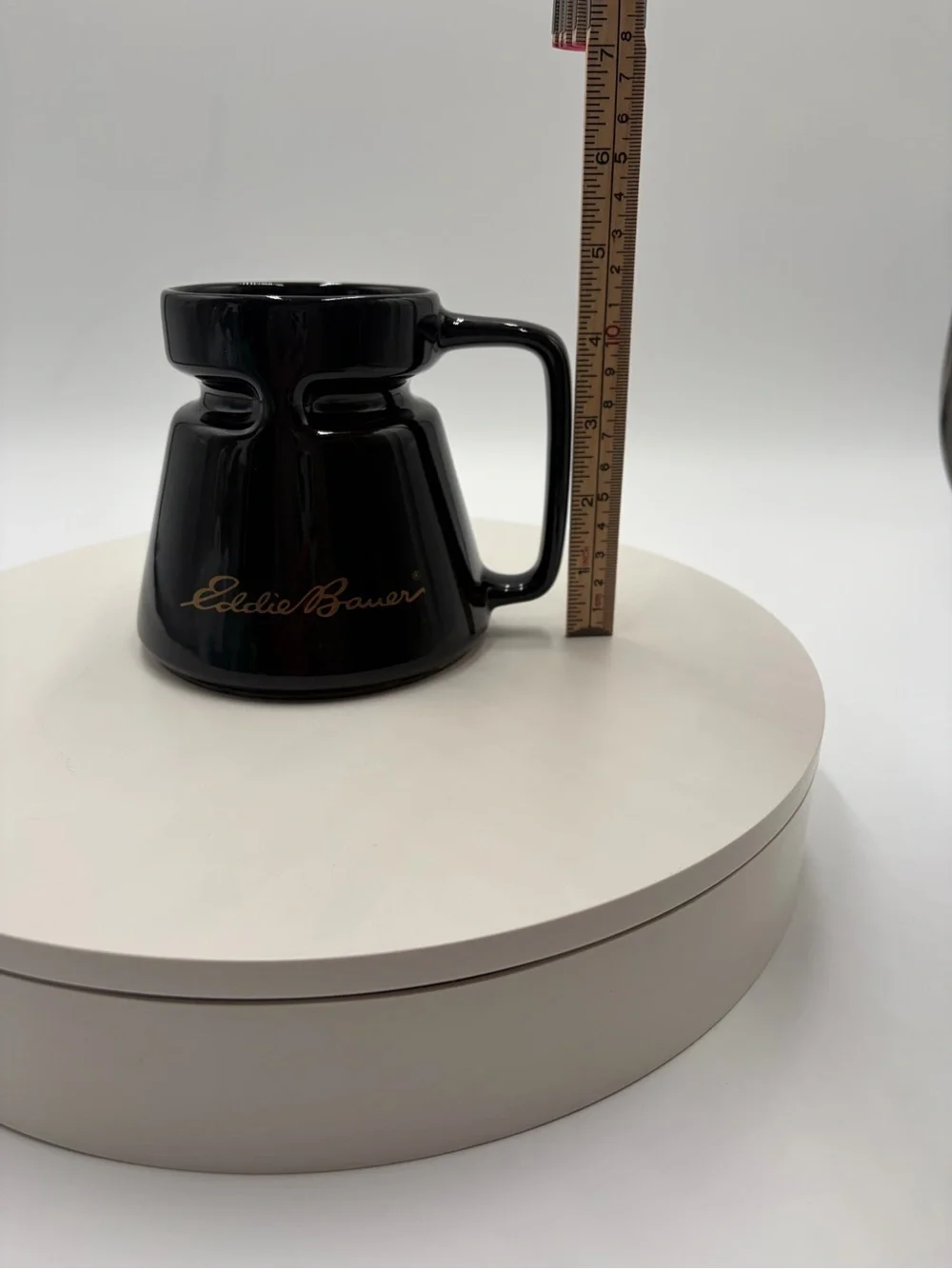 Eddie Bauer Glossy Black Sculpted Ceramic Mug